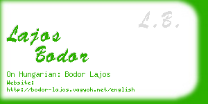 lajos bodor business card